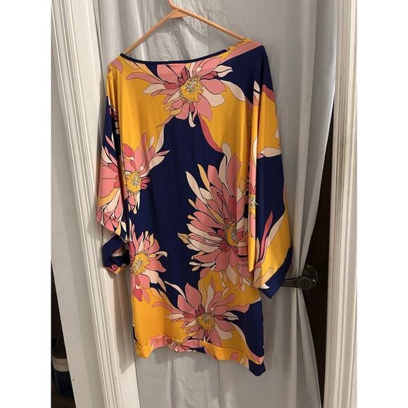 Trina Turk Women Breeze Swim Cover Up Tunic Floral Multi Color Size XL Beach - Picture 6 of 6